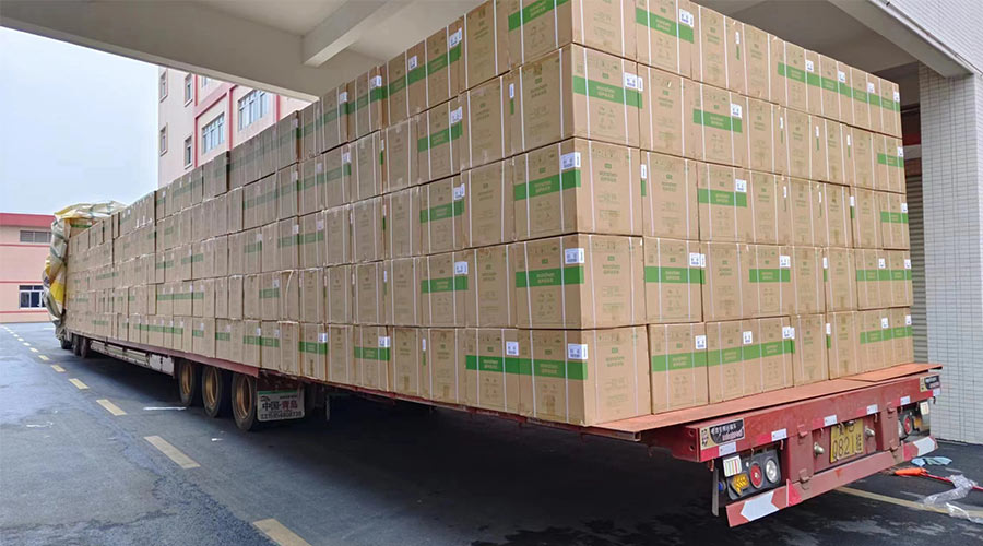 場面壯觀！國內(nèi)某知名品牌客戶2000臺波輪洗衣機(jī)高效裝柜完畢