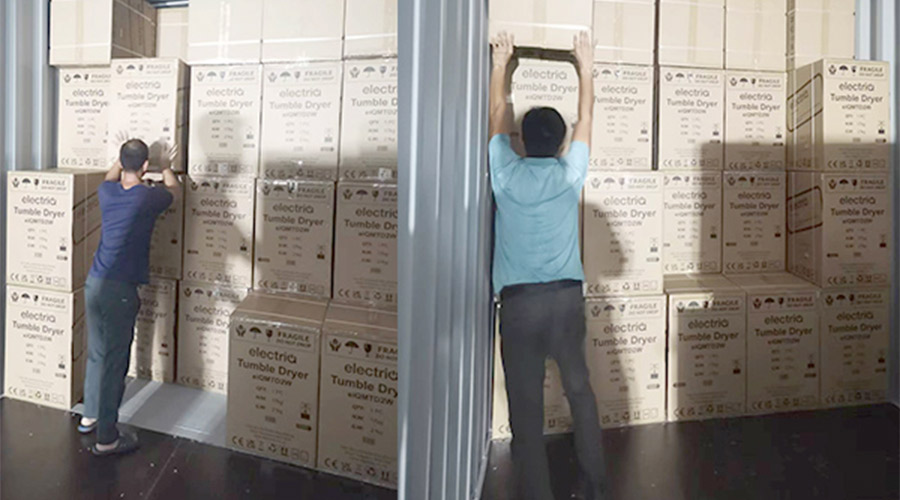 講效率！快速完成英國(guó)客戶(hù)Electriq衣物烘干機(jī)裝柜出貨任務(wù)