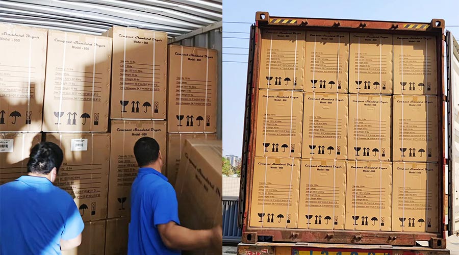 客戶Equator滾筒衣服烘干機(jī)快速裝柜完畢  蓄勢待發(fā)！